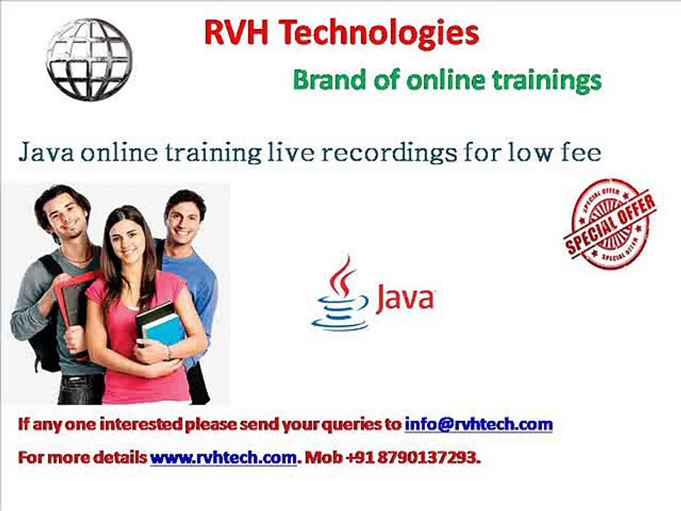 Java online training live recordings for low fee