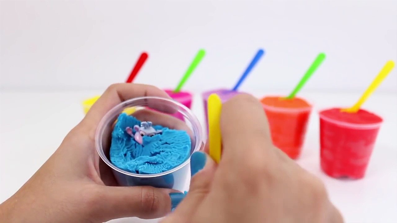 Play Doh Surprise Color Yogurt Cups Colored with Frozen Angry Birds Minnie Mouse Hello Kit