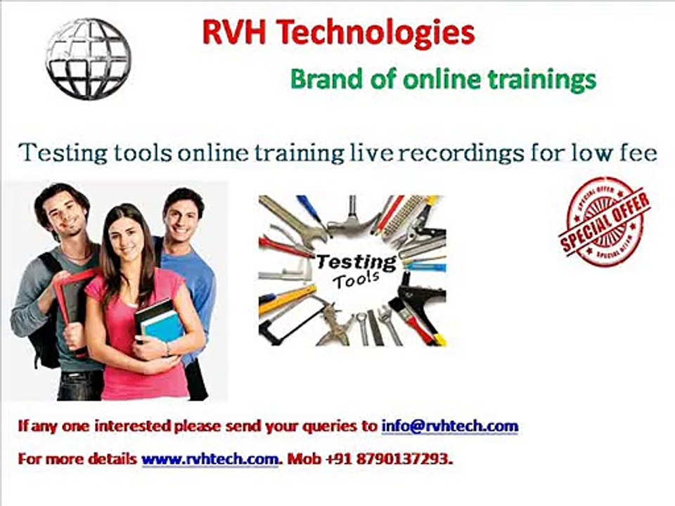 Testing tools online training live recordings for low fee