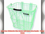 Basil Rear Milkbottle Bike Basket with Nylon Grip Handle - Pastel Green