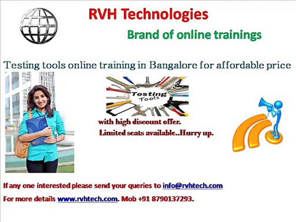 Testing tools online training in banglore for affordable price