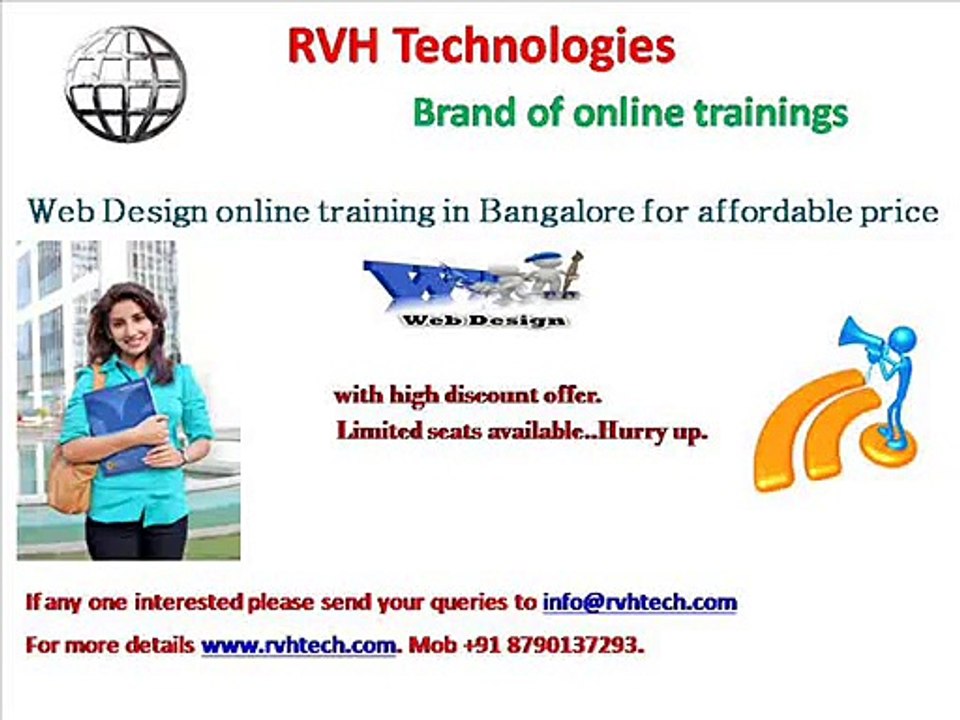 Web Design online training in banglore for affordable price