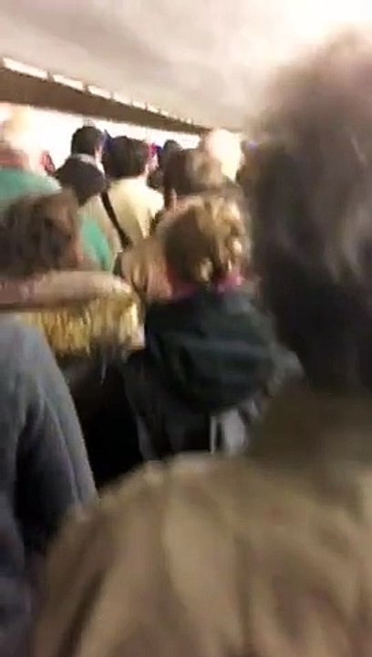 French fans sing National Anthem -La Marseillaise- - Evacuation from Stade de France - Paris Attack