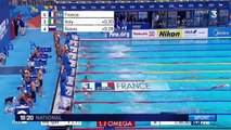 Mondiaux de natation: la France en or 4x100m nage libre Manaudou,Metella,Barnier,Stravius
