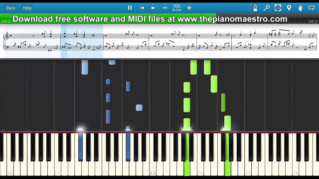 Johann Pachelbel Pachelbels Canon in piano lesson piano tutorial (slow)