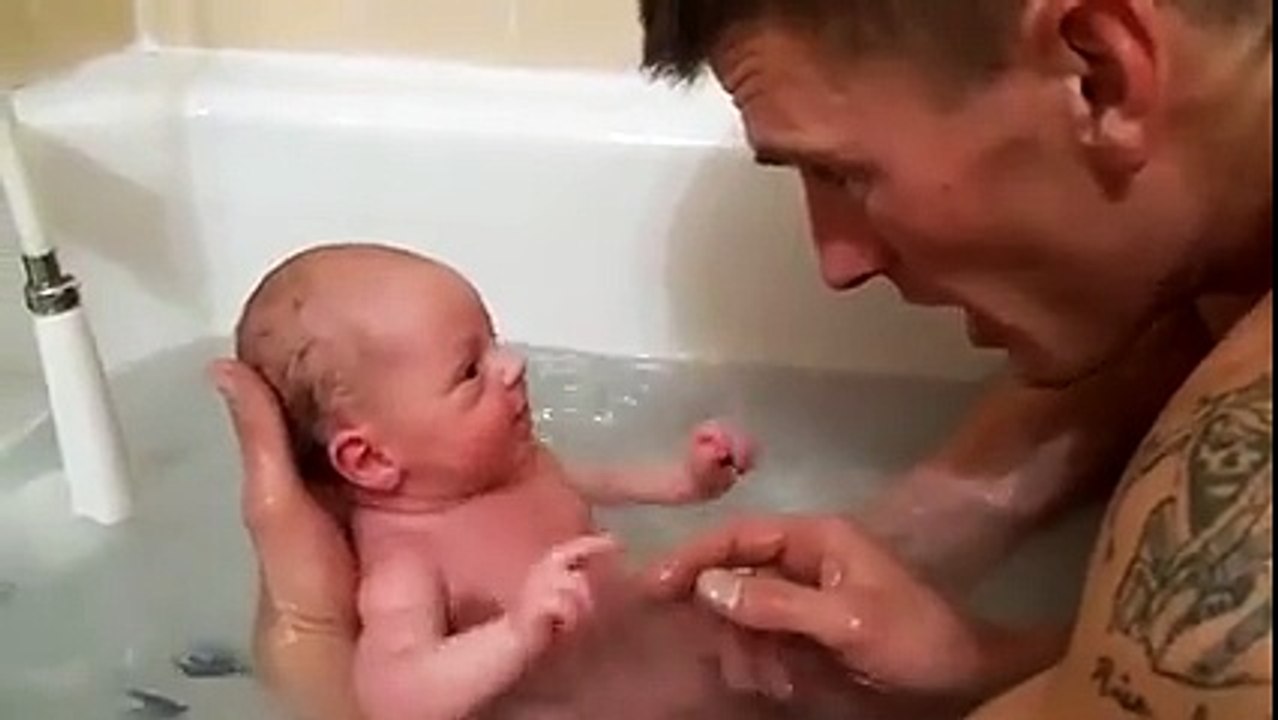 First Bath With Daddy!!
