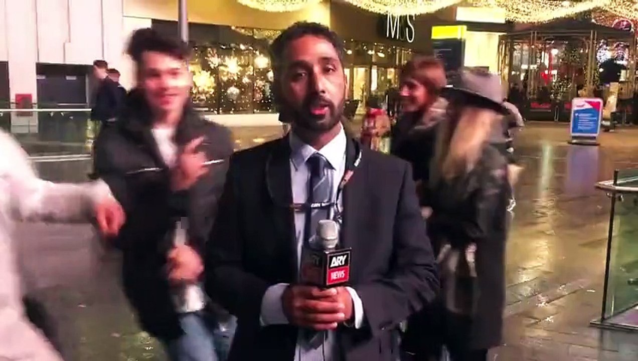 Funny moments, what happened to ARY News reporter at Stratford, London.