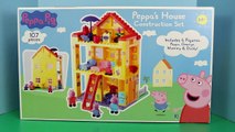 Peppa Pig Blocks Mega House Play Doh Muddy Puddles George Construction Set Stop Motion DisneyCarToys