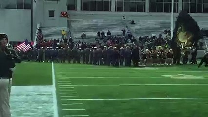 Army Football Takes The Field Carrying the French Flag