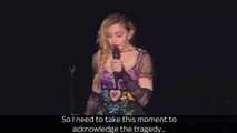 Madonna halted a concert in Stockholm to share her grief about the ‪ParisAttacks‬