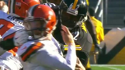 Browns Johnny Manziel gets head twisted on sack