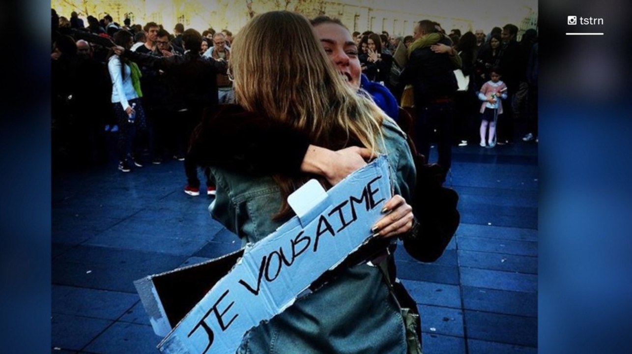 Social media shows Parisians honor victims at public memorials