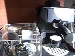 Making a double shot of espresso in my hacked espresso machine