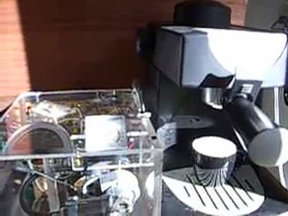 Making a double shot of espresso in my hacked espresso machine