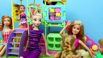 Frozen Barbie Dolls Puppy Slide & Carousel Playground Elsa, Disney Princess Anna, Kids Dis