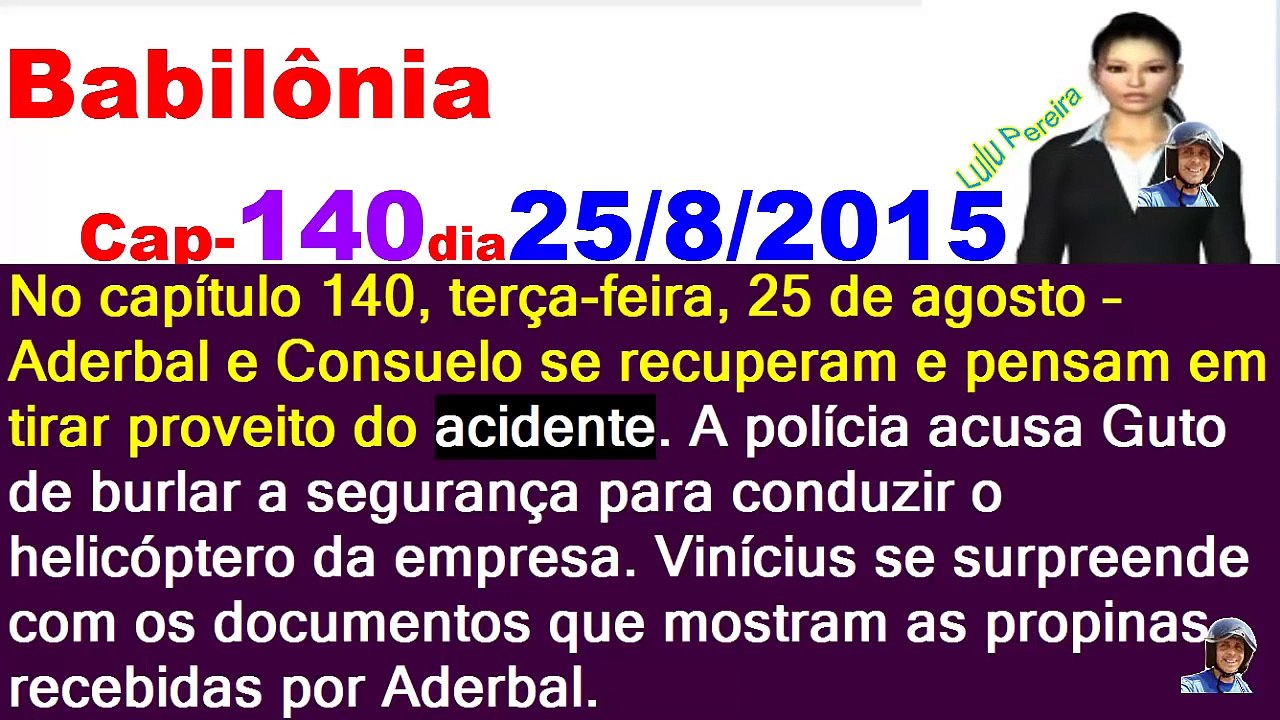 Babilônia (Capítulo 140) terça feira dia 25/08/2015 resumo