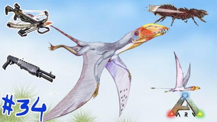 ARK Survival Evolved #34 แพทใหม่ Crossbow Pump-Action ใดโนเสาร์ใหม่ Dimorphodon Titanomyrma