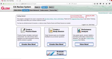 Gleim CIA 17th Ed Test Prep software available now