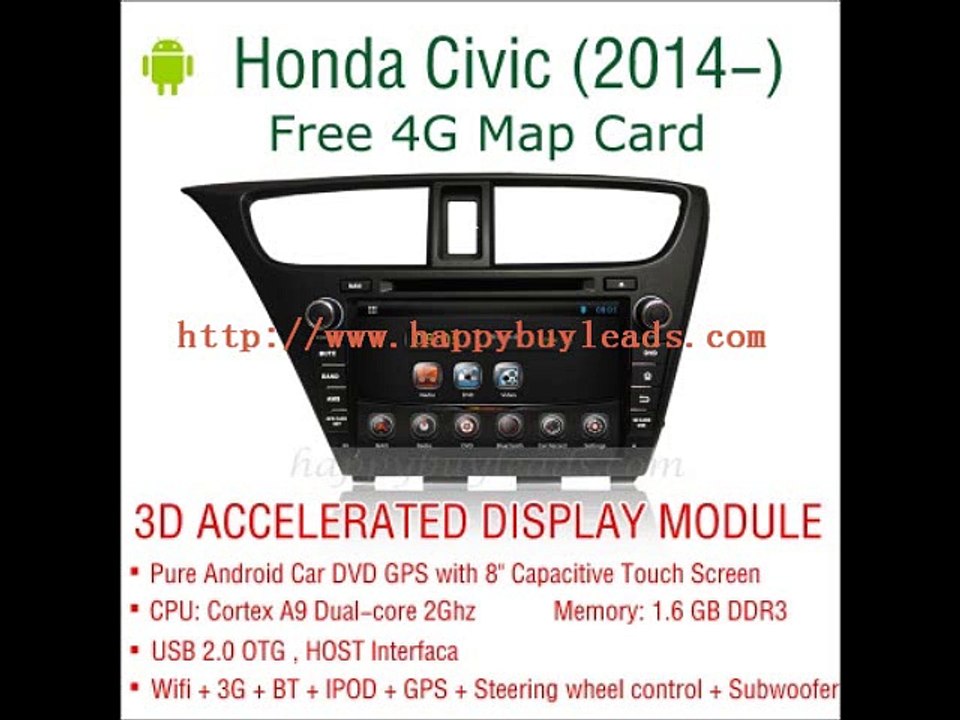 Honda Civic Car Audio System Android DVD GPS Navigation Wifi