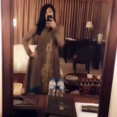 Qandeel Baloch Showing her brown Dress