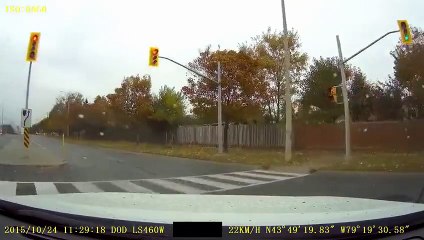 Driver forgets to lower body his truck