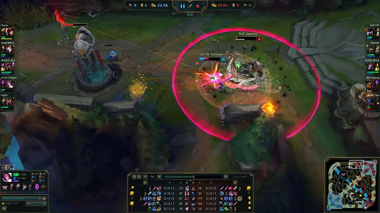 [Highlights] Fiora vs Renekton - Jin Air SoHwan vs NJF Ggoong, KR LOL SoloQ