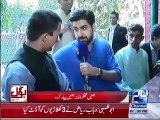 Syed Haider Ali talk with mentally disabled patients about facilities in Fountain House