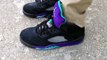 (HD) Perfect Authentic Air Jordan 5 v retro black grape aqua Basketball Sneakers Cheap Sale