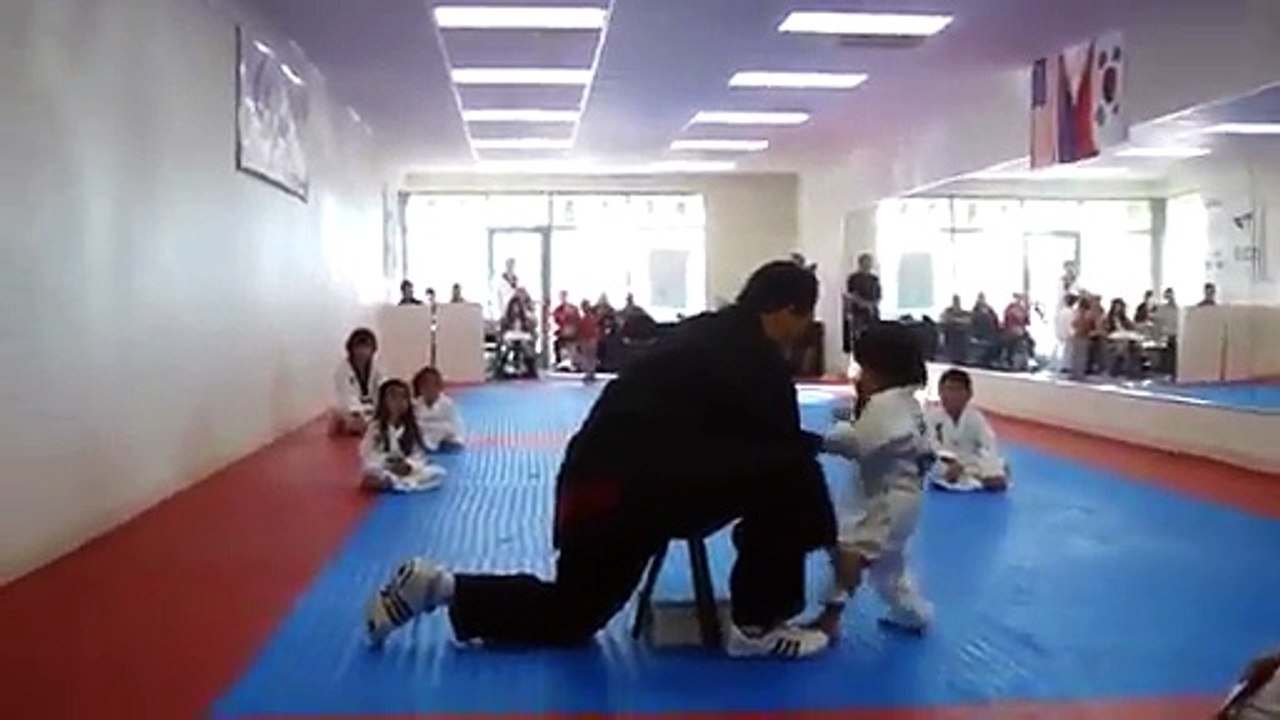 so funny...!!! cute little boy doing karrate