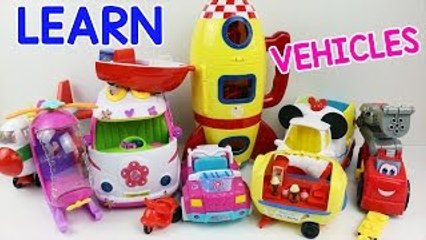 LEARN Words Peppa Pig Vehicles English Lesson Mickey Mouse MLP Toy Learning Videos