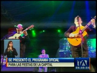Este es el programa oficial por las fiestas de Quito