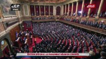 Congrès de Versailles - François Hollande et l'ensemble des élus du Congrès entonnent la Marseillaise
