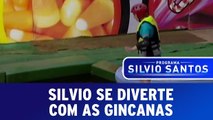 Silvio Santos se diverte com as Gincanas