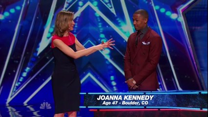Joanna Kennedy (with Nick Cannon) Americas Got Talent July 7, 2015