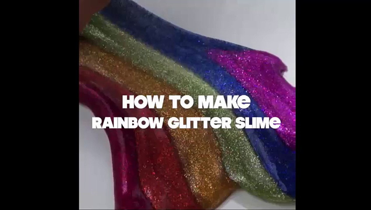 Rainbow glitter slime homemade