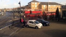 Drunk man in Romford tries to move fixed concrete bollard