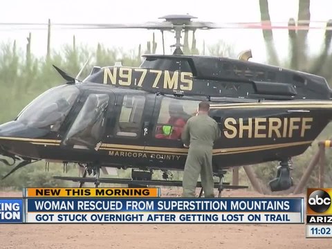 Woman hiking in Superstition Mountains rescued after overnight stay
