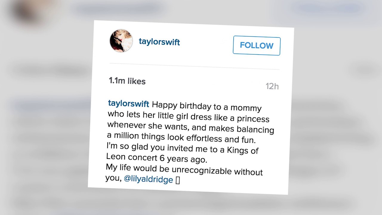 Taylor Swift souhaite un joyeux 30ème  anniversaire à Lily Aldrige