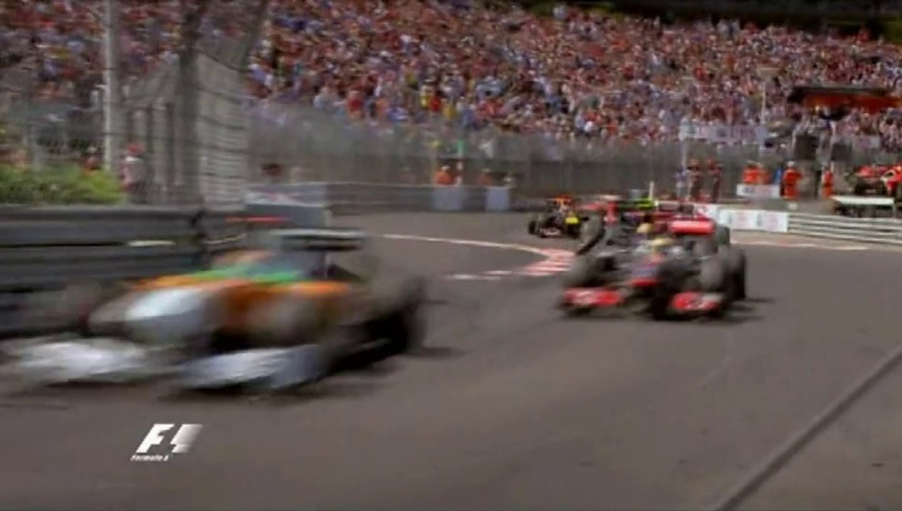 Petrov,Vergne and Hamilton Crash in Monaco 2011