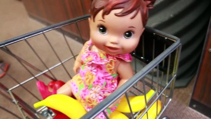 Baby Alive Doll Goes Shopping Wild Baby Boy Buys Baby Alive Food Ice Cream Cookies Veggies