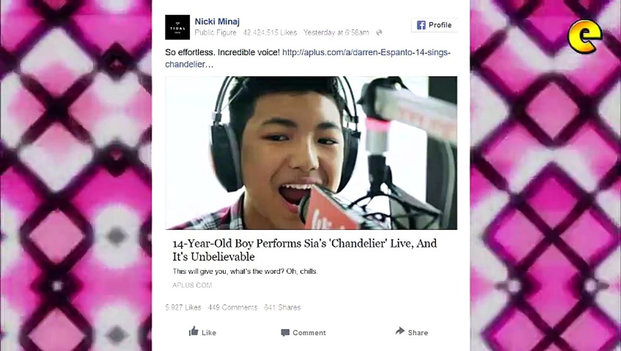 Nicki Minaj Praises Darren Espanto