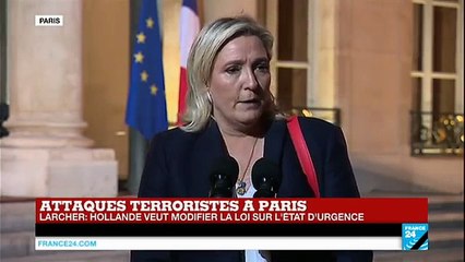 Attentats de Paris  Intervention de Marine Le Pen suite à son entretien avec François Hollande