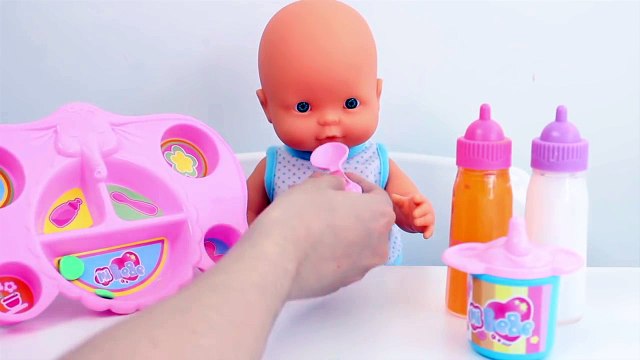 Nenuco Baby Doll Lunch Time Play Doh Food Girl Baby Doll Bathtime Newborn Care Toy Videos