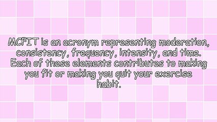 How To Keep Your Exercise Habit: What Is The McFit Formula?