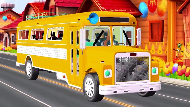 Spiderman Cartoon Finger Family Wheels On The Bus Go Round And Round Nursery Rhymes for Ch