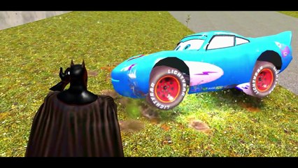 BATMAN & SUPERMAN w/ MCQUEEN Disney Cars + Songs for Children w/ ACTION