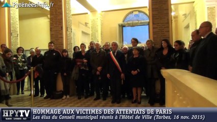 [ATTENTATS A PARIS] L'hommage des élus de Tarbes (16 novembre 2015)
