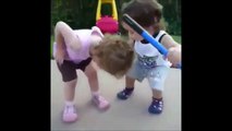 So cute toddler : He dropped what he was doing to make sure she was okay!