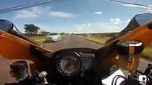 When a snake surprises you on board... Scared biker