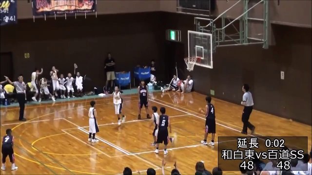 Panier marqué à la dernière seconde du bout du terrain - match de Basket junior